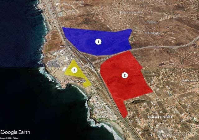 Venta de 3 Terrenos Industriales en Popotla, Rosarito, 12HA.