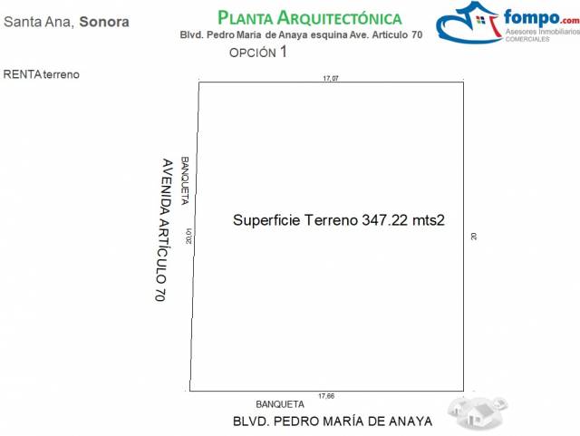 SANTA ANA . renta . Terreno esquina Comercial . 347 mts2