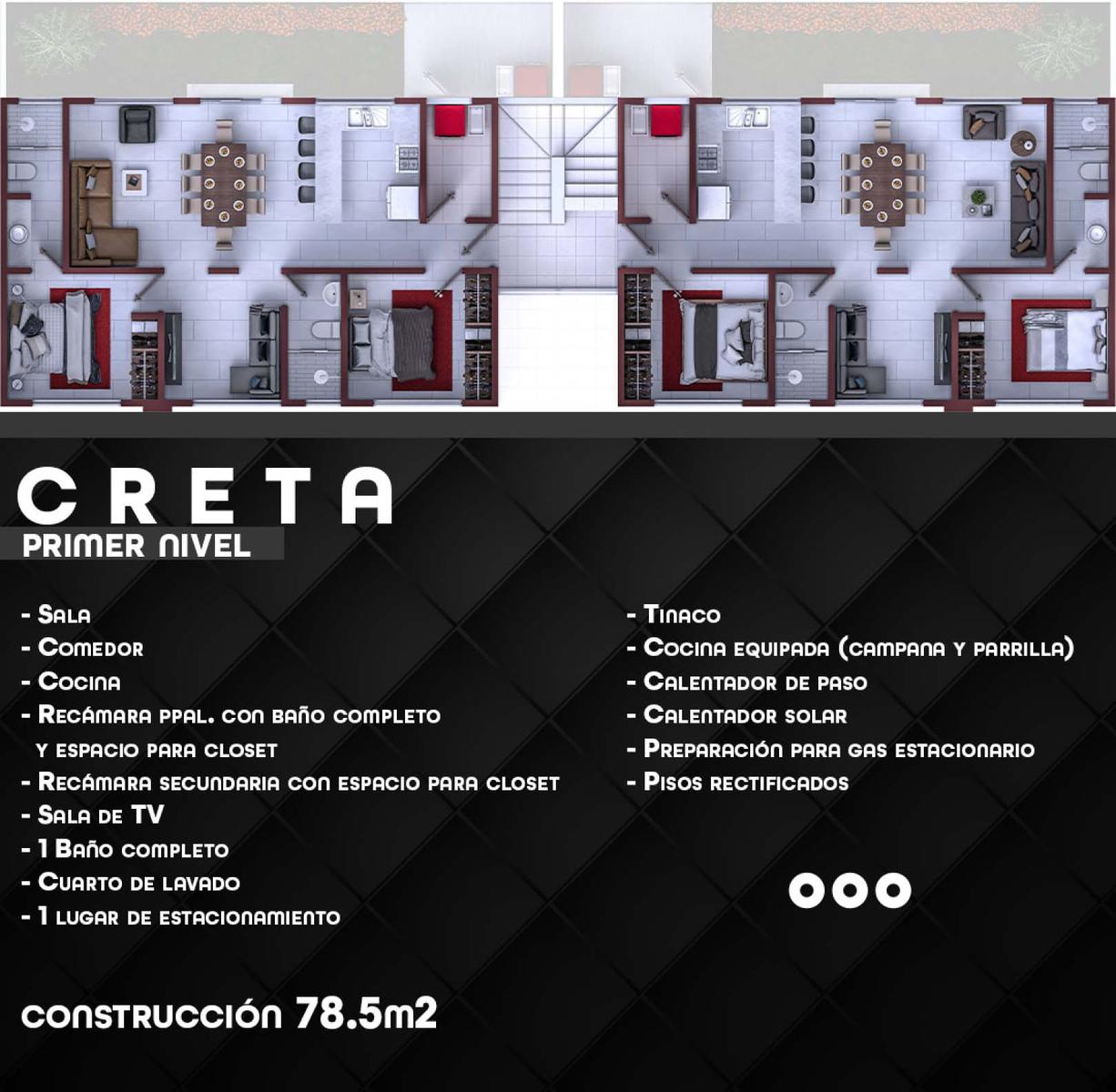 LA FIRMA REAL STATE VENDE DEPARTAMENTOS NUEVOS MODELO CRETA EN VITARA RESIDENCIAL EN QRO. CORREGIDORA