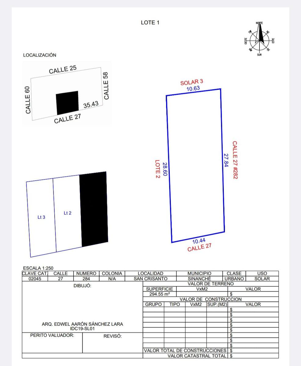 Terreno en  venta en san crisanto yucatan