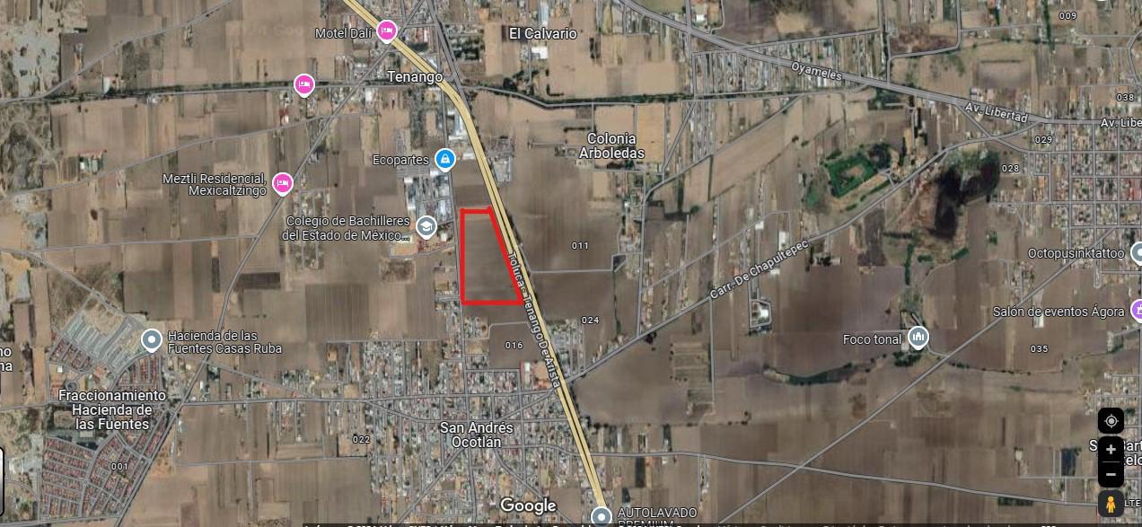 VENTA DE TERRENO SOBRE CARRETERA TOLUCA-TENANGO; CALIMAYA 4.6H