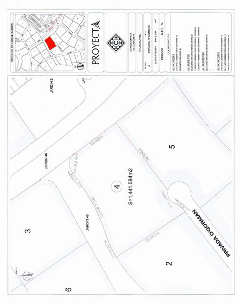 Venta de Terreno en El Carmen, Atlixco. Priv.  OGorman 4