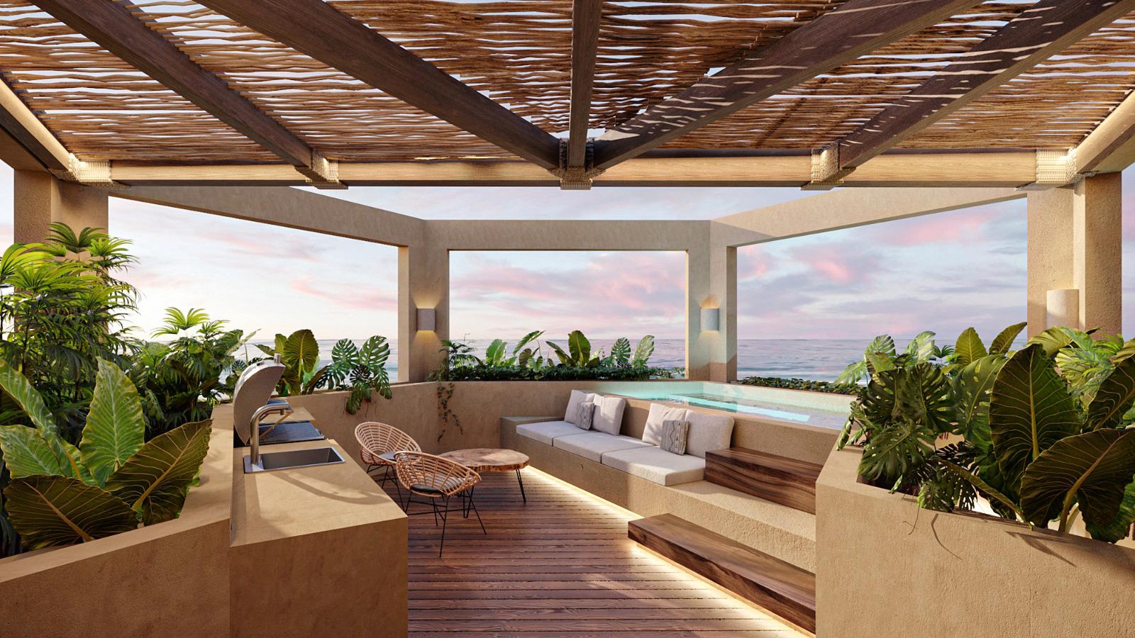 DEPARTAMENTO EN VENTA EN LA ORILLA DE LA PLAYA EN SAN CRISANTO, YUCATÁN