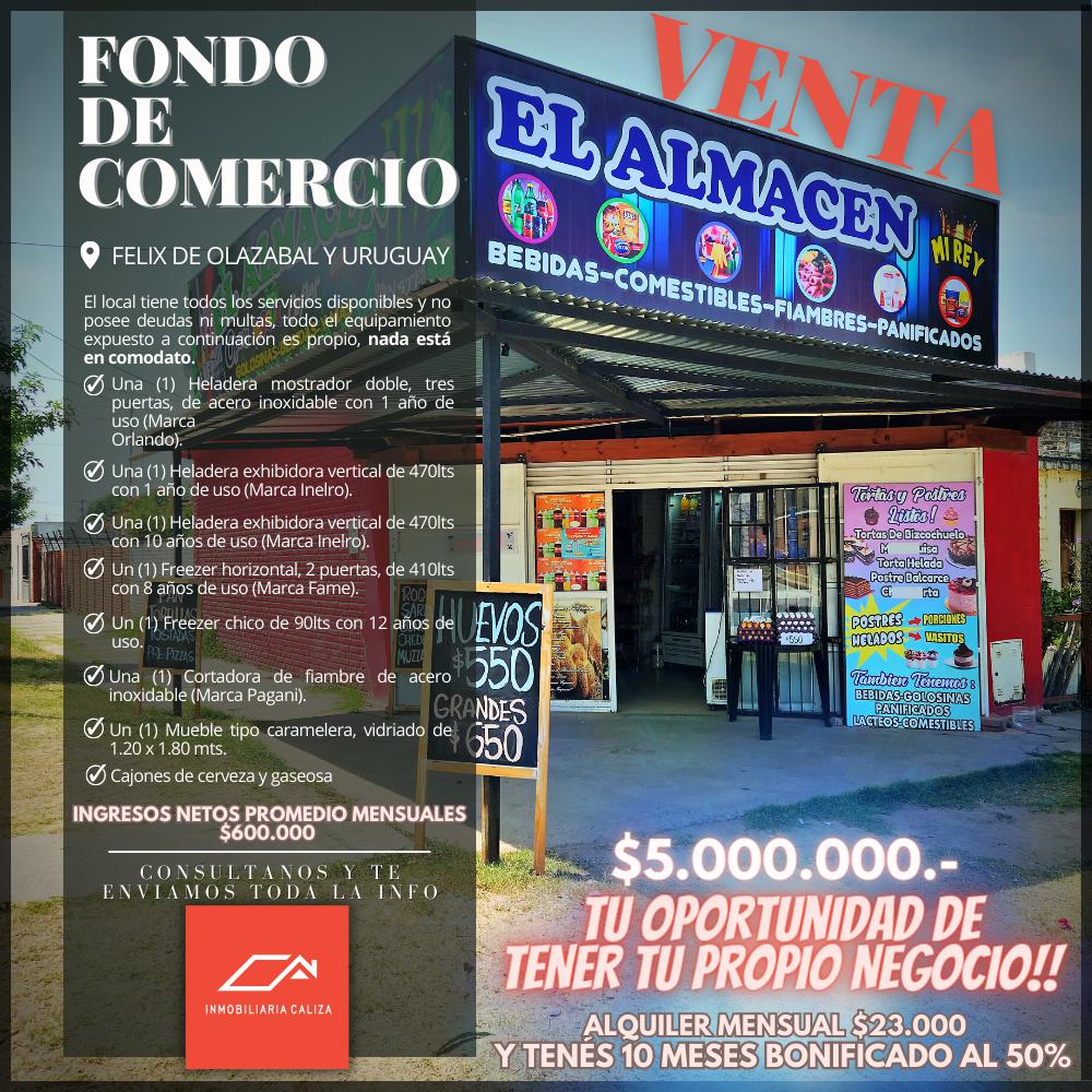 VENTA FONDO DE COMERCIO - URUGUAY Y FELIX DE OLAZABAL