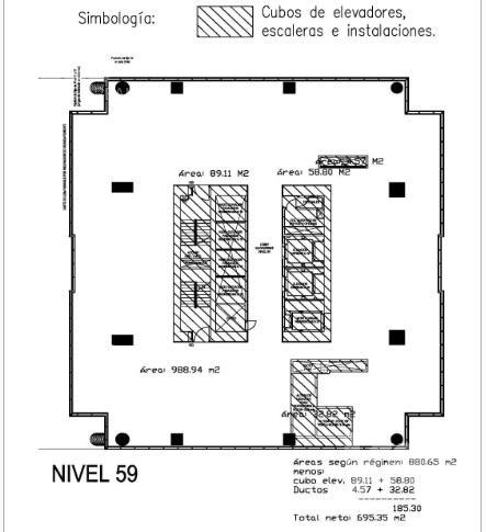 Oficina en Venta, Edificio Torre KOI, Piso 59, Col. Del Valle Oriente, San Pedro Garza García, Nuevo León,   Clave 66762