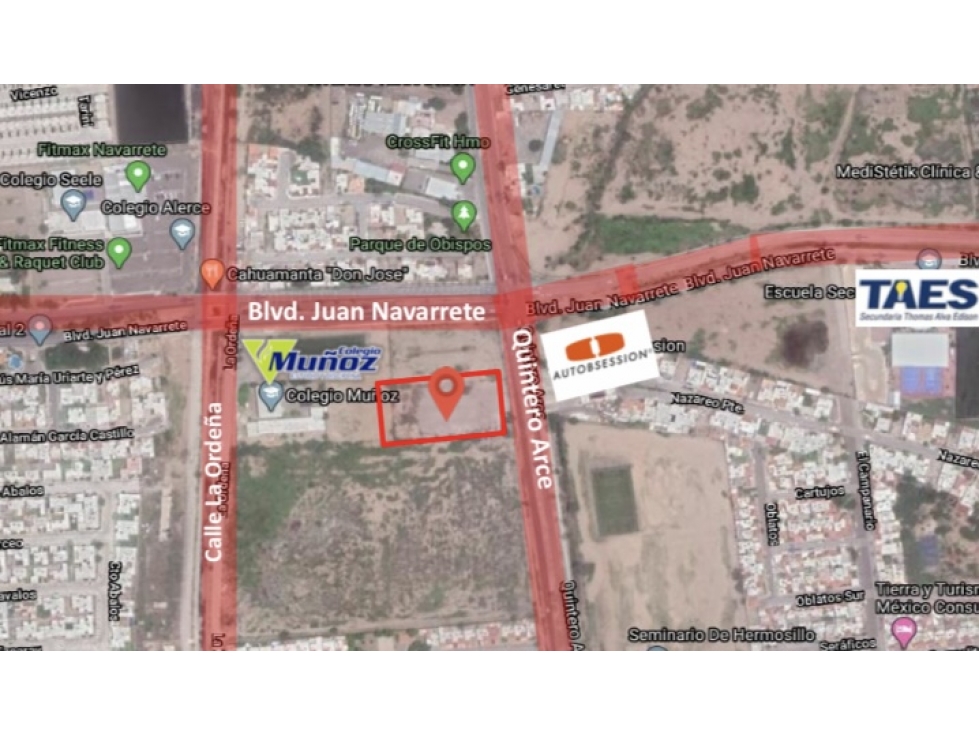 Terreno comercial 5285 Quintero Arce y Navarrete en Hermosillo