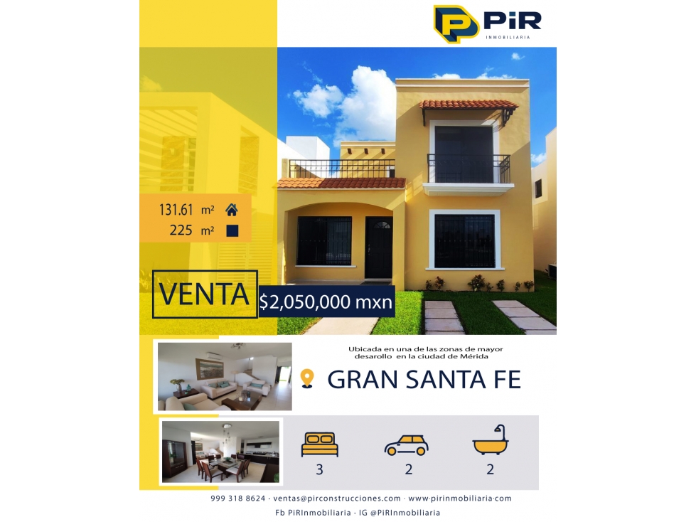 ¡ Hermosa casa en venta !  GRAN SANTA FE